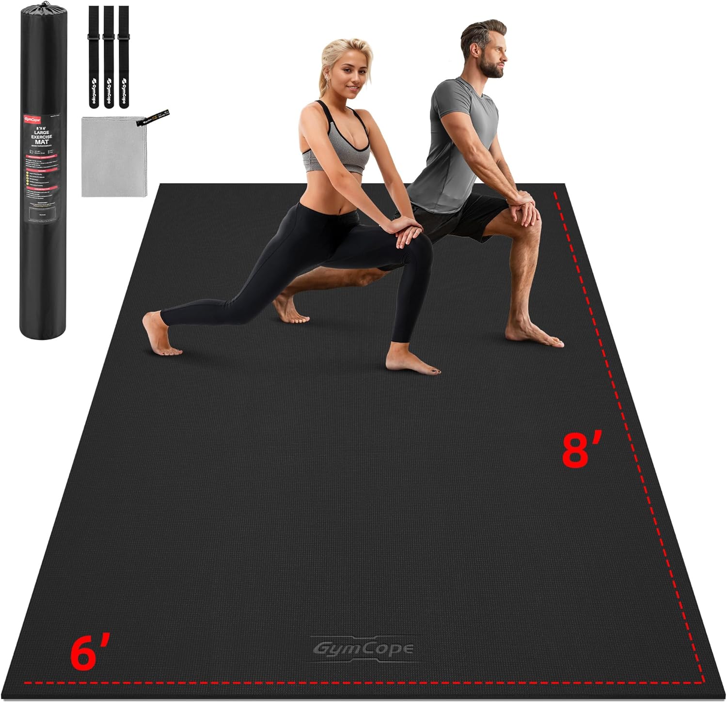 Extra Large Yoga Mat, 10'x6'/9'x6'/8'x6'/7'x5'/6'x4' (8MM/10MM) Wide Workout Mat...
