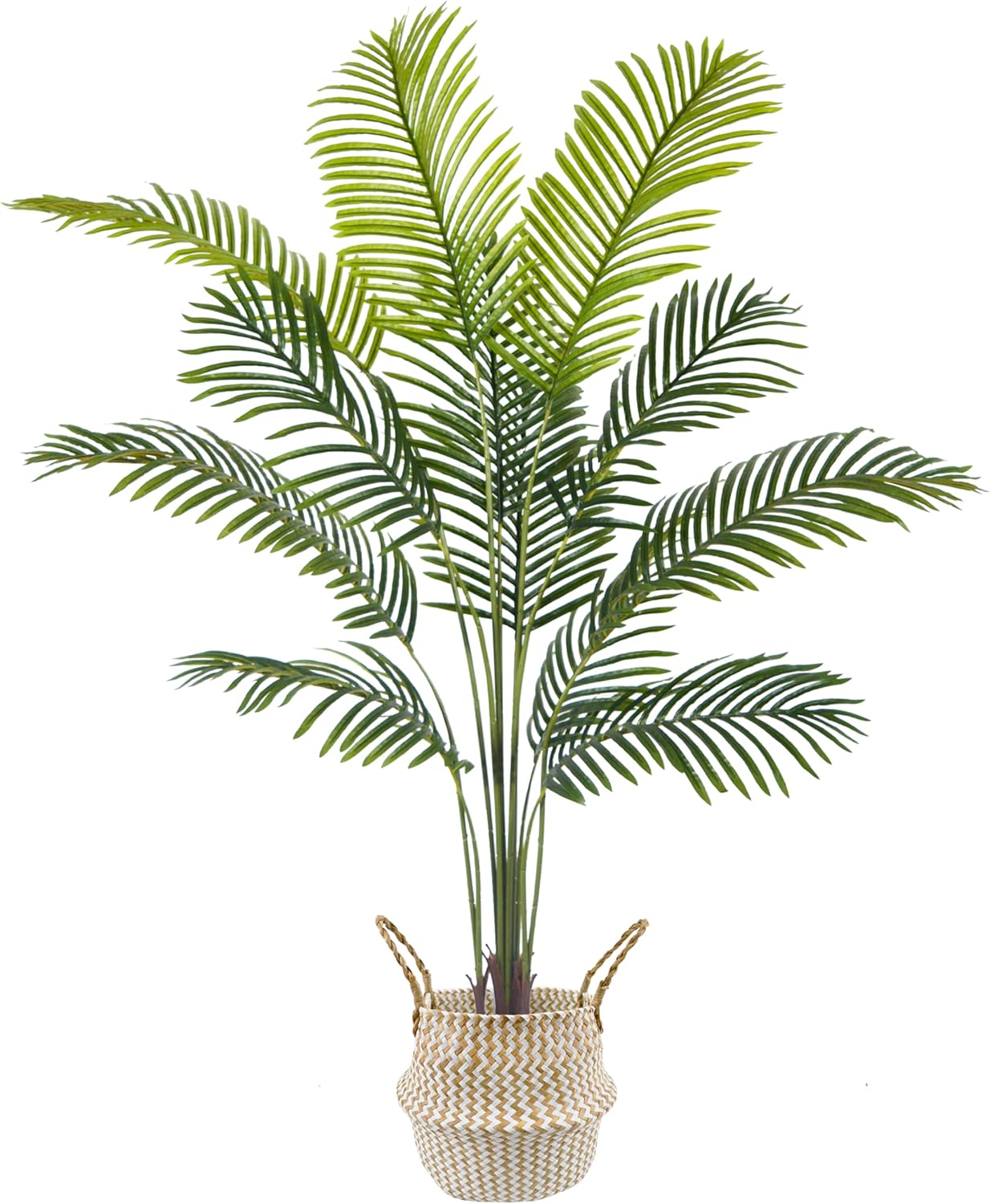 Artificial Palm Tree, 5ft Fake Areca Palm Plant with Basket, Tropical Faux Dypsi...