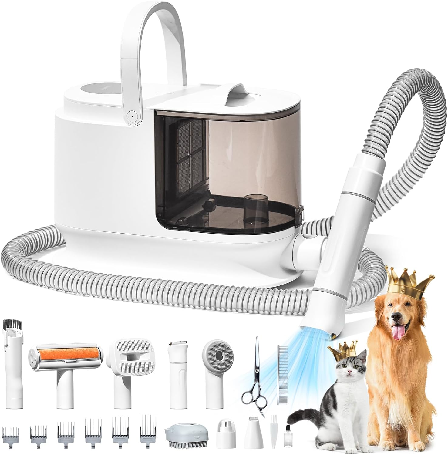 Bunfly Dog Hair Vacuum & Dog Grooming Kit, Powerful 13KPA Pet Grooming Vacuum -...
