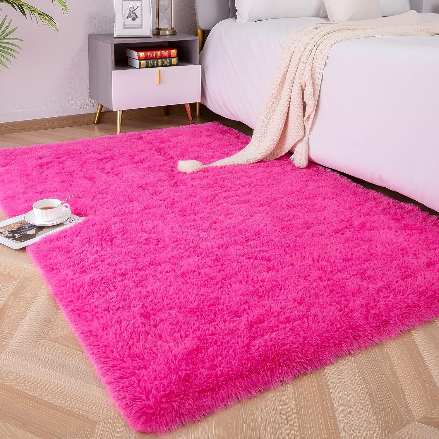 Foxmas Soft Fluffy Area Rugs for Bedroom Kids Room Plush Shaggy Nursery Rug Furr...
