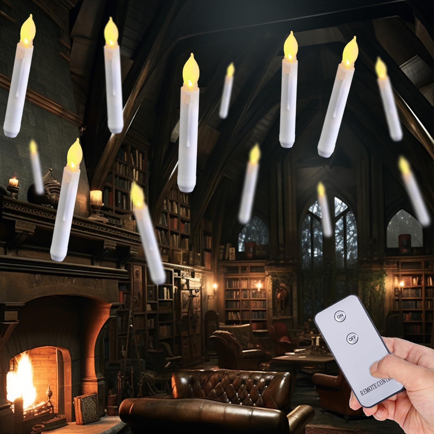 Raycare LED Flameless Taper Candles Battery Operated with Remote, Flameless Tape...