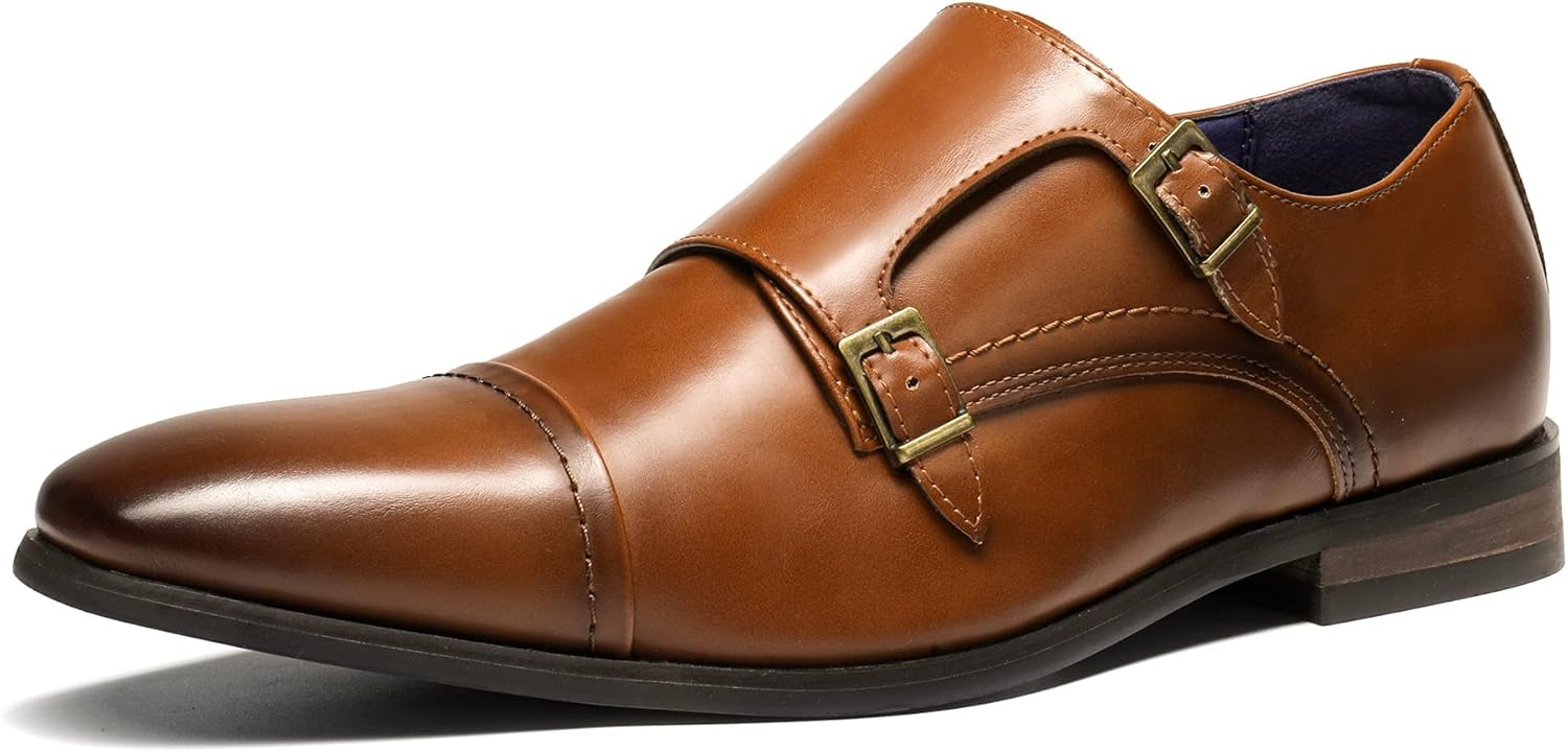 Bruno Marc Men's Dress Loafer Shoes, Special Monk Strap Slip On Loafers, High-Qu...