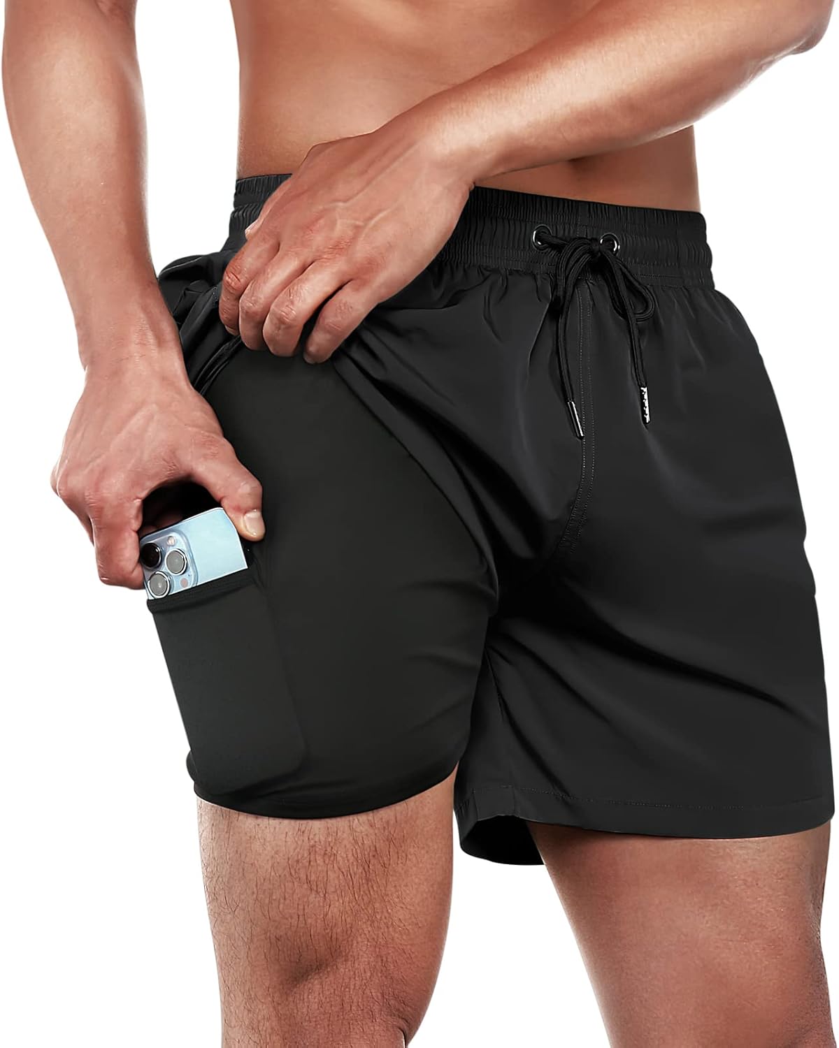 BRISIRA Men's Swim Trunks, Special Swim Shorts Quick Dry with 5 Inch Inseam, Com...