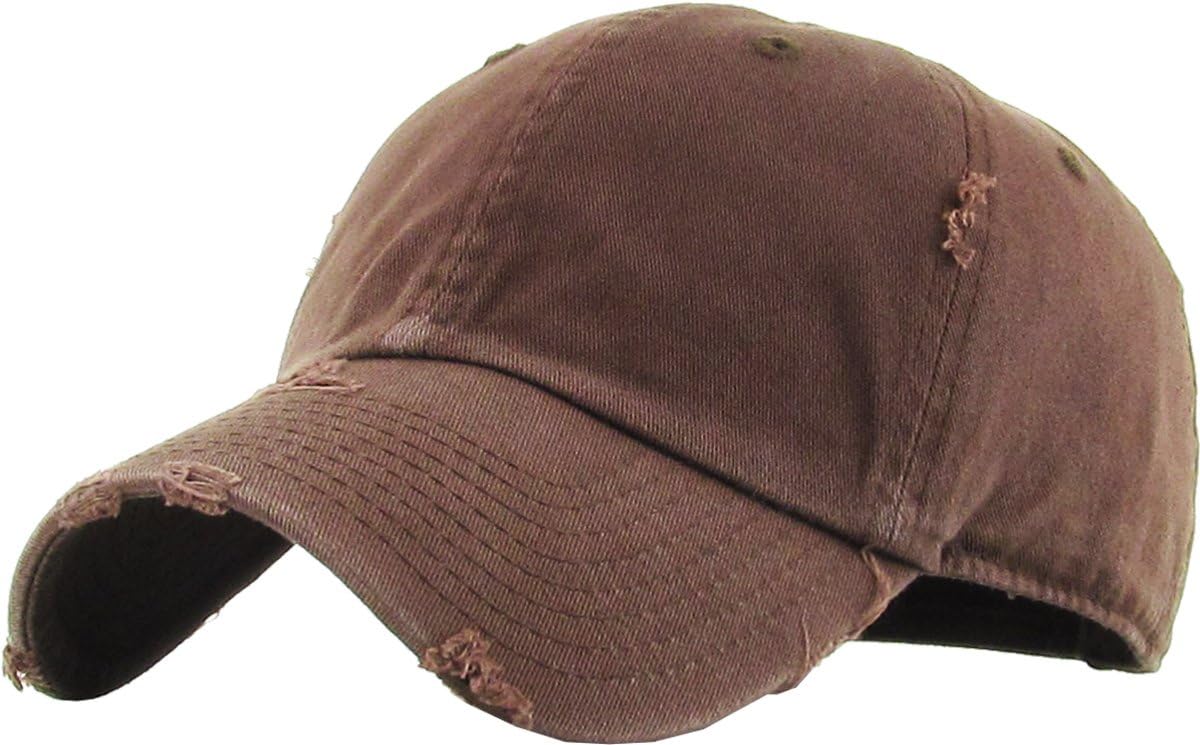 KBETHOS Vintage Washed Distressed Cotton Dad Hat Baseball Cap Adjustable Polo Tr...