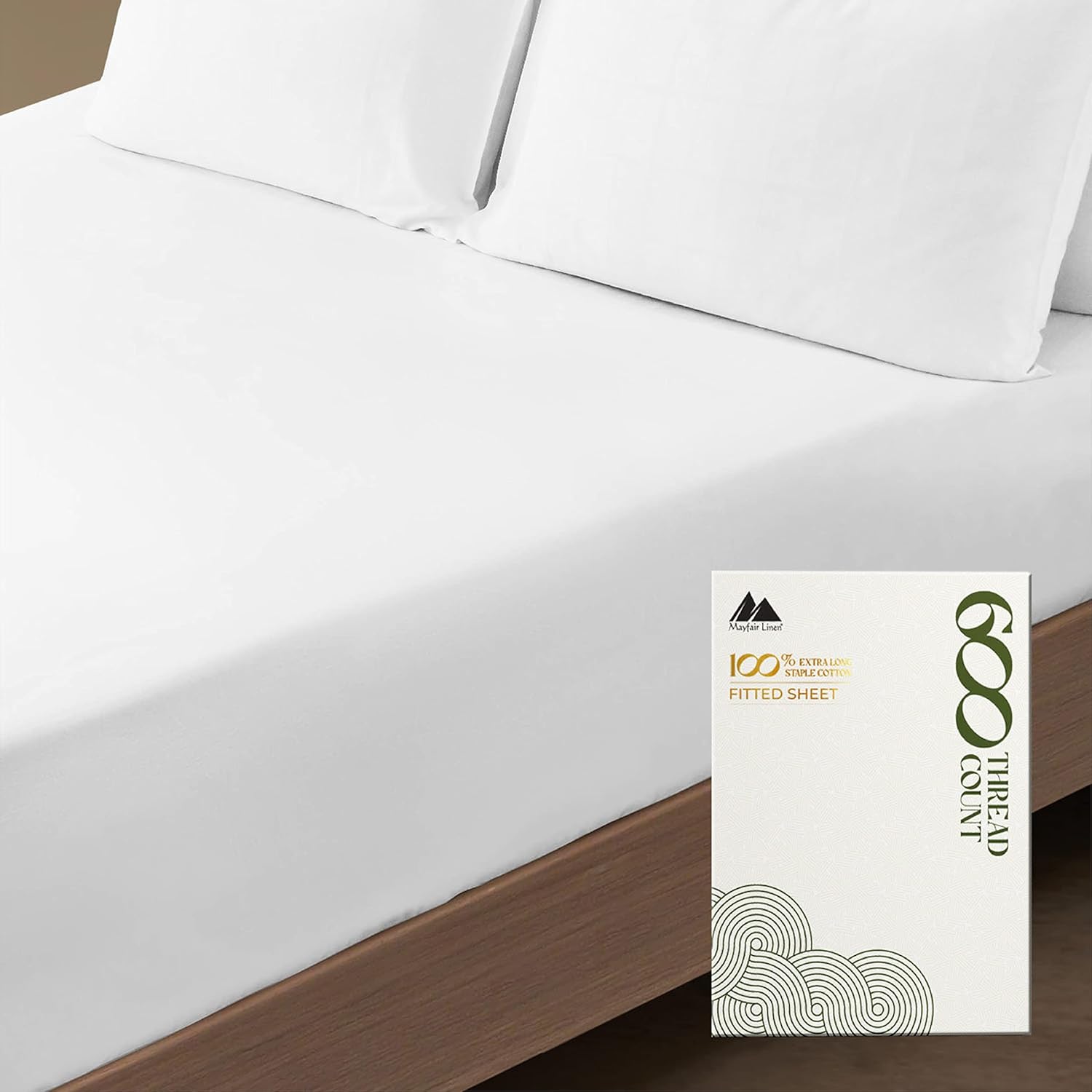 **Best MAYFAIR LINEN Queen Size Fitted Sheet, Special 100% Egyptian Cotton Fitte...