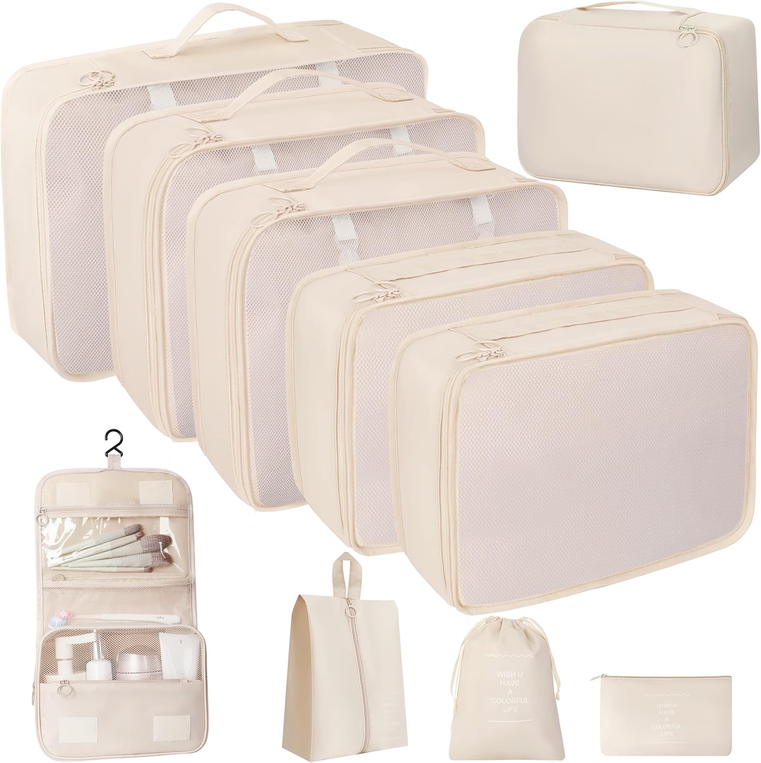 10 Pcs Set Packing Cubes For Travel Packing Organizers Travel Essentials Luggage...