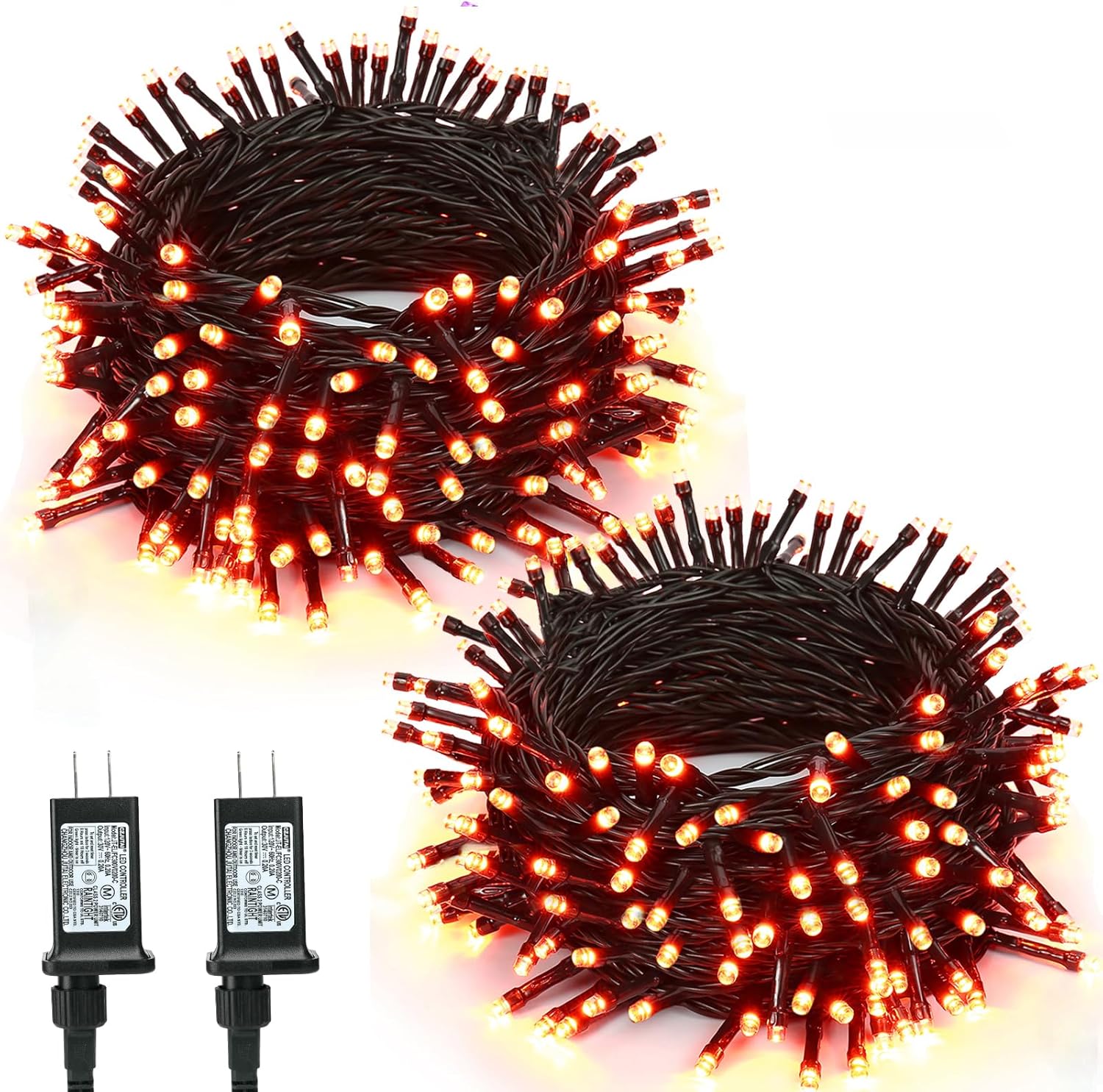 BrizLabs Halloween Orange Lights, 2 Pack 78.74ft 240 LED Halloween Mini String L...