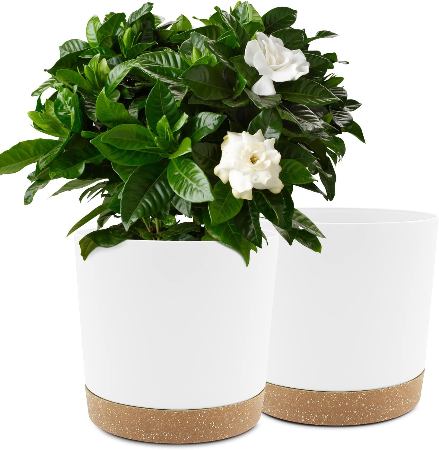QCQHDU Plant Pots Set of 2 Pack 25.4cm,Planters for Indoor Plants with Drainage...