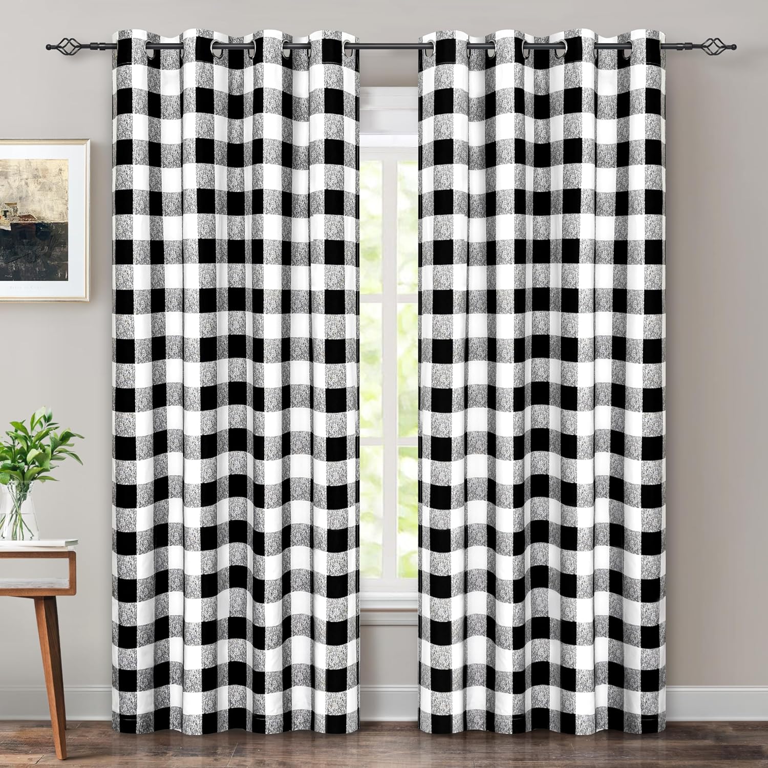 DriftAway Buffalo Plaid Check Curtains Blackout Room Darkening Thermal Insulated...