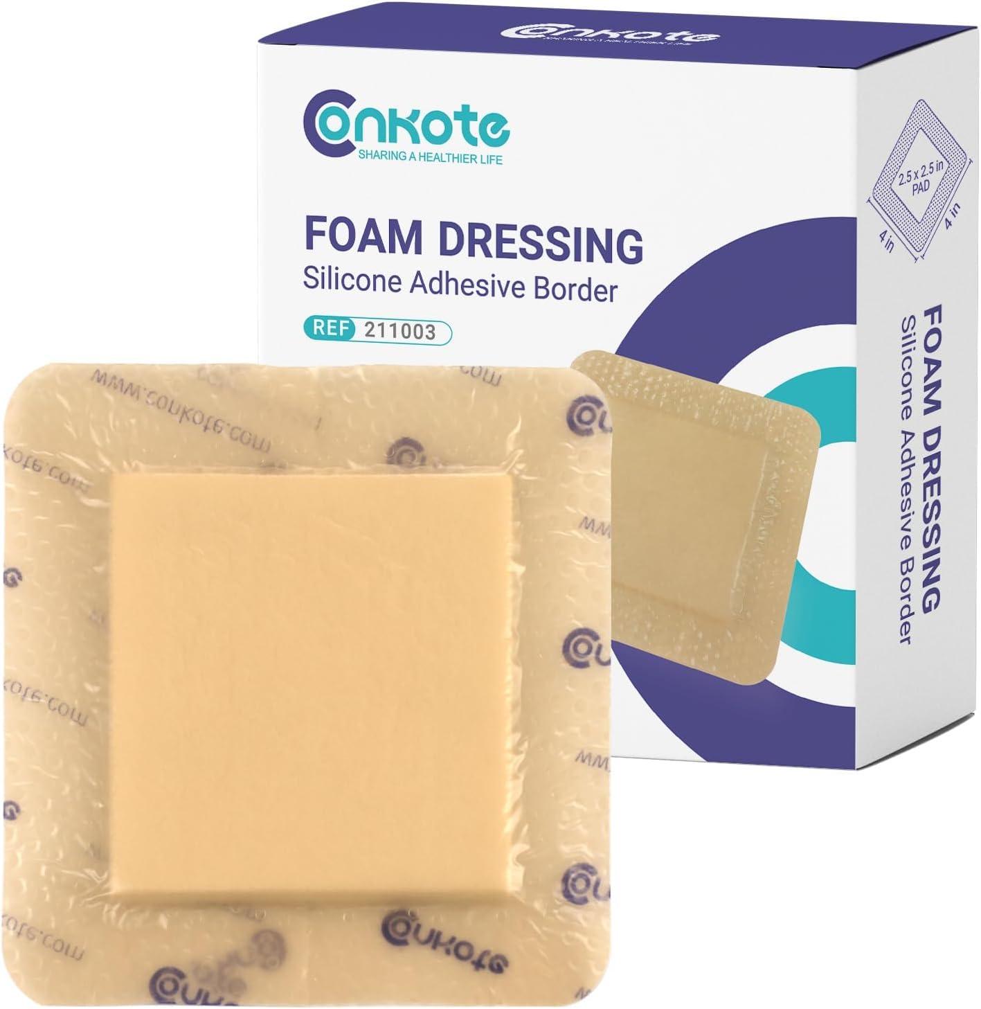Conkote Silicone Foam Dressings, Special Large Bandages for Bedsores, High-Quali...