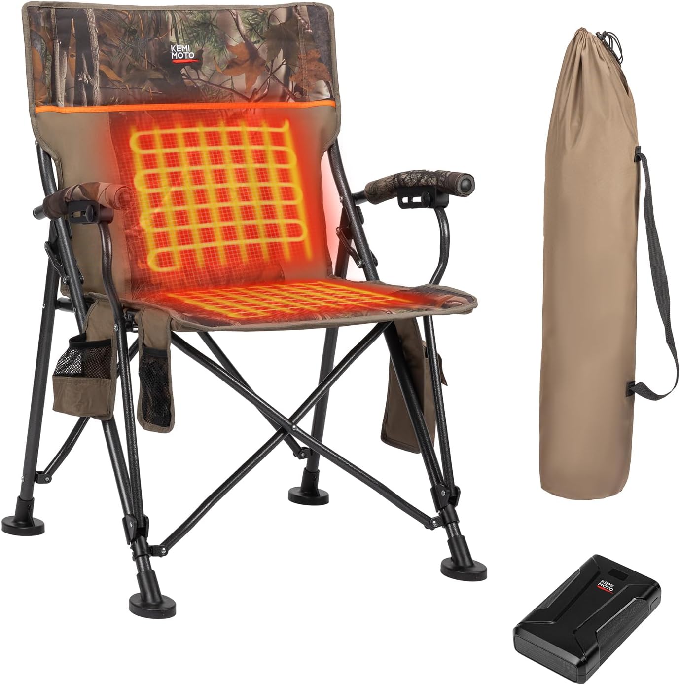 KEMIMOTO Hunting Chair Heated Camping Chair with Light Out Button, Max 8Hrs 12V...