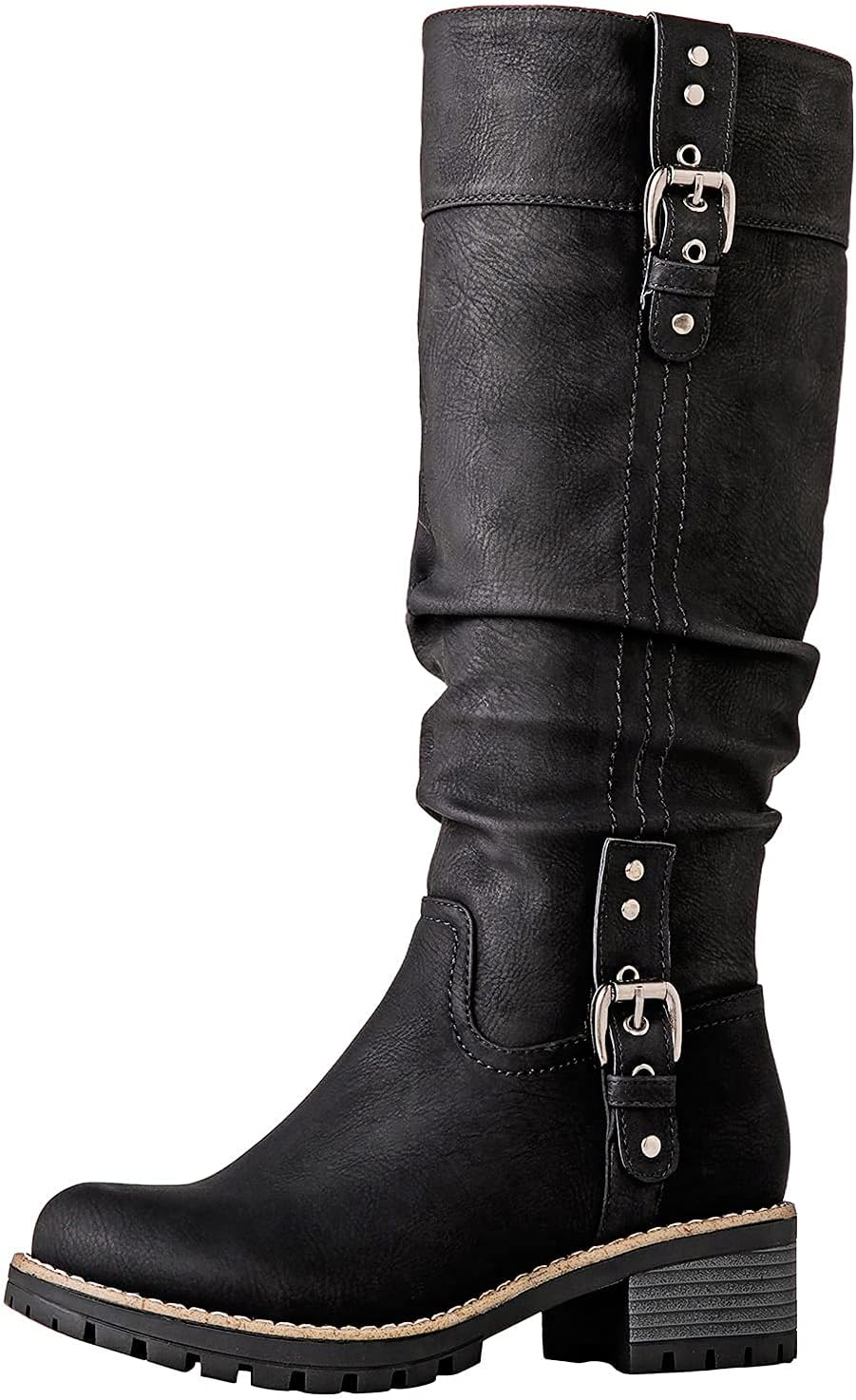 GLOBALWIN Women's Chunky Low Heels Boots, Special Knee High Boots for Women, Inn...