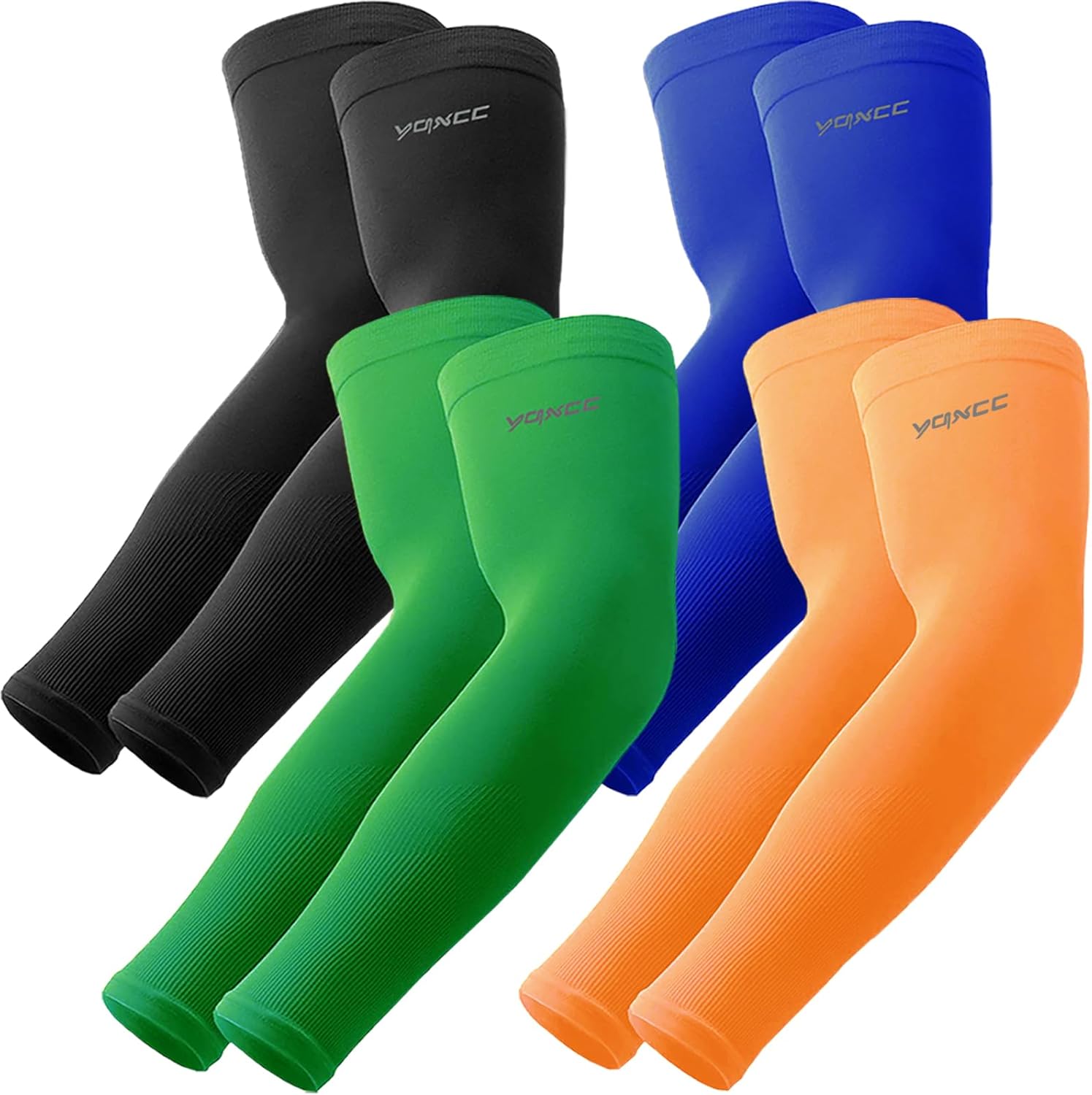 YQXCC 4 Pairs Arm Sleeves, Special Cooling UV Sun Protection Sports Compression...