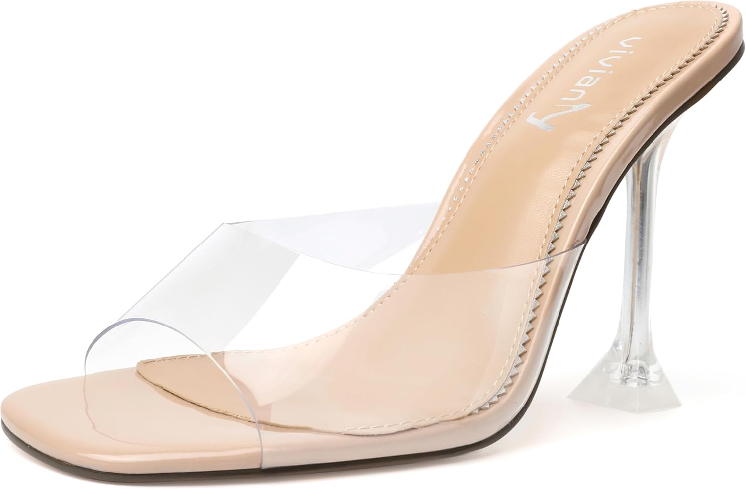 Vivianly Womens Clear Heels, Special Transparent Stiletto Heel Sandals, Innovati...