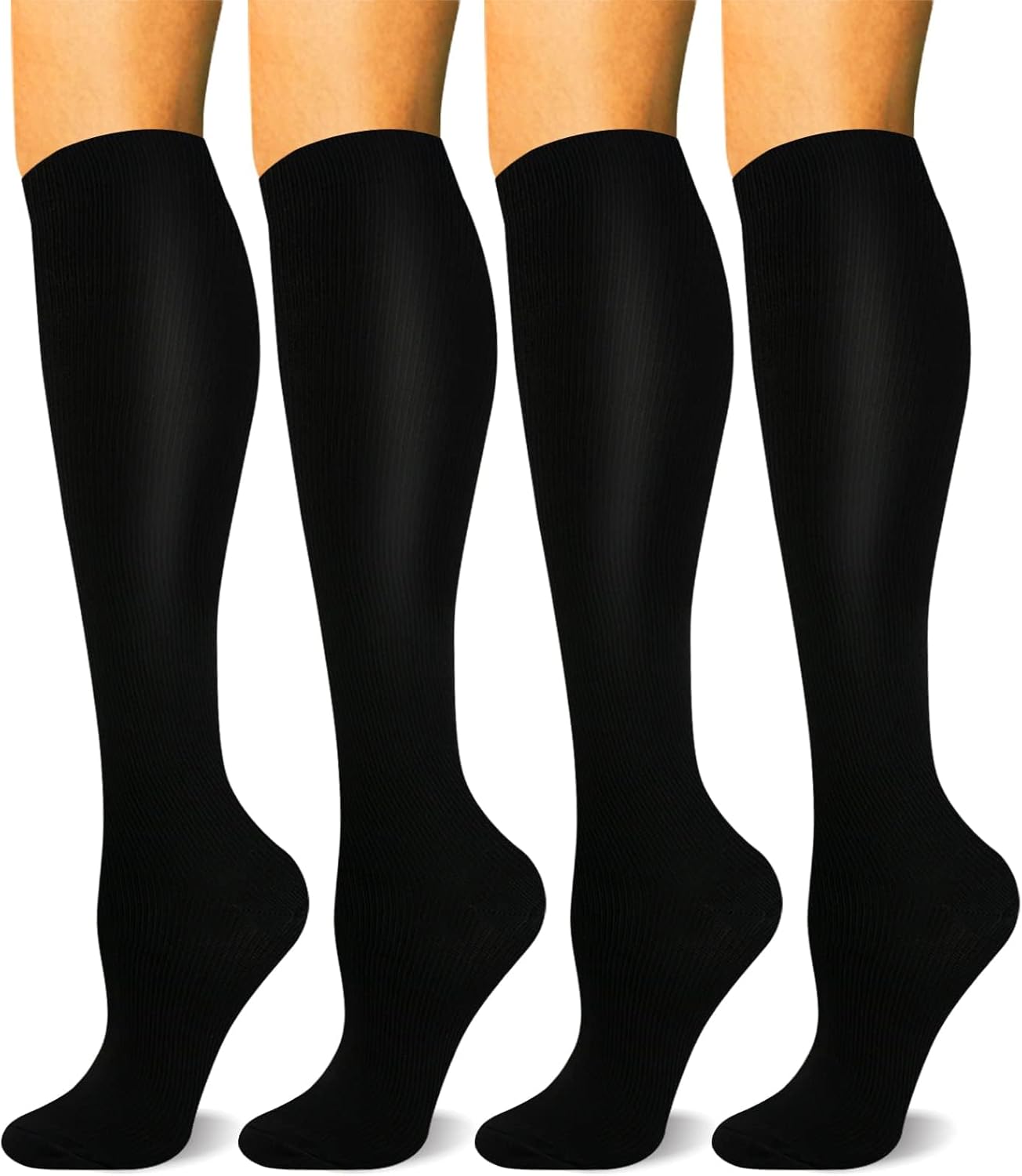 HLTPRO 4 Pairs Compression Socks for Women & Men - Best Support for Medical, Cir...