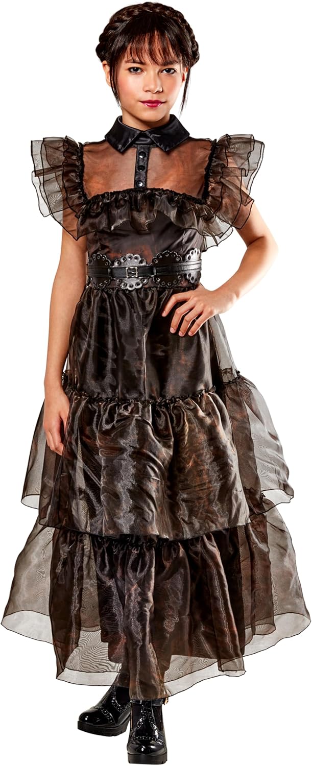 Rubie's Official Addams Family Wednesday Rave'N Girls Dress, Kids Fancy Dress 11...