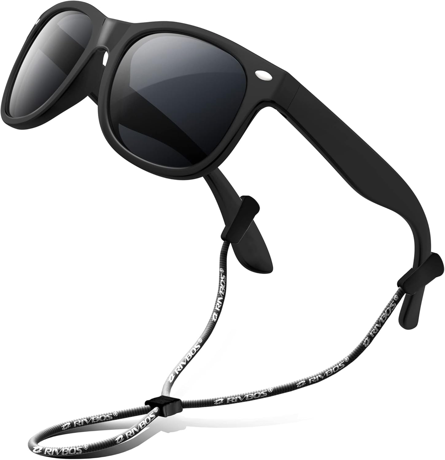 RIVBOS Kids Sunglasses Polarized Rubber UV Protection with Glasses Strap for Boy...