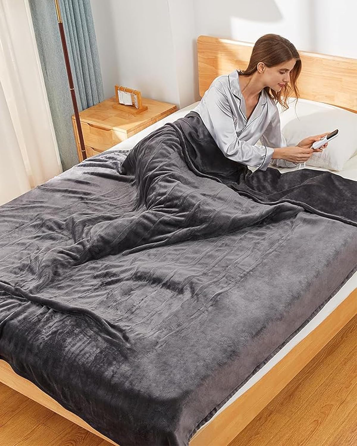 Heated Blanket Electric Blanket Full Size, Heating Blanket with 6 Heating Levels...