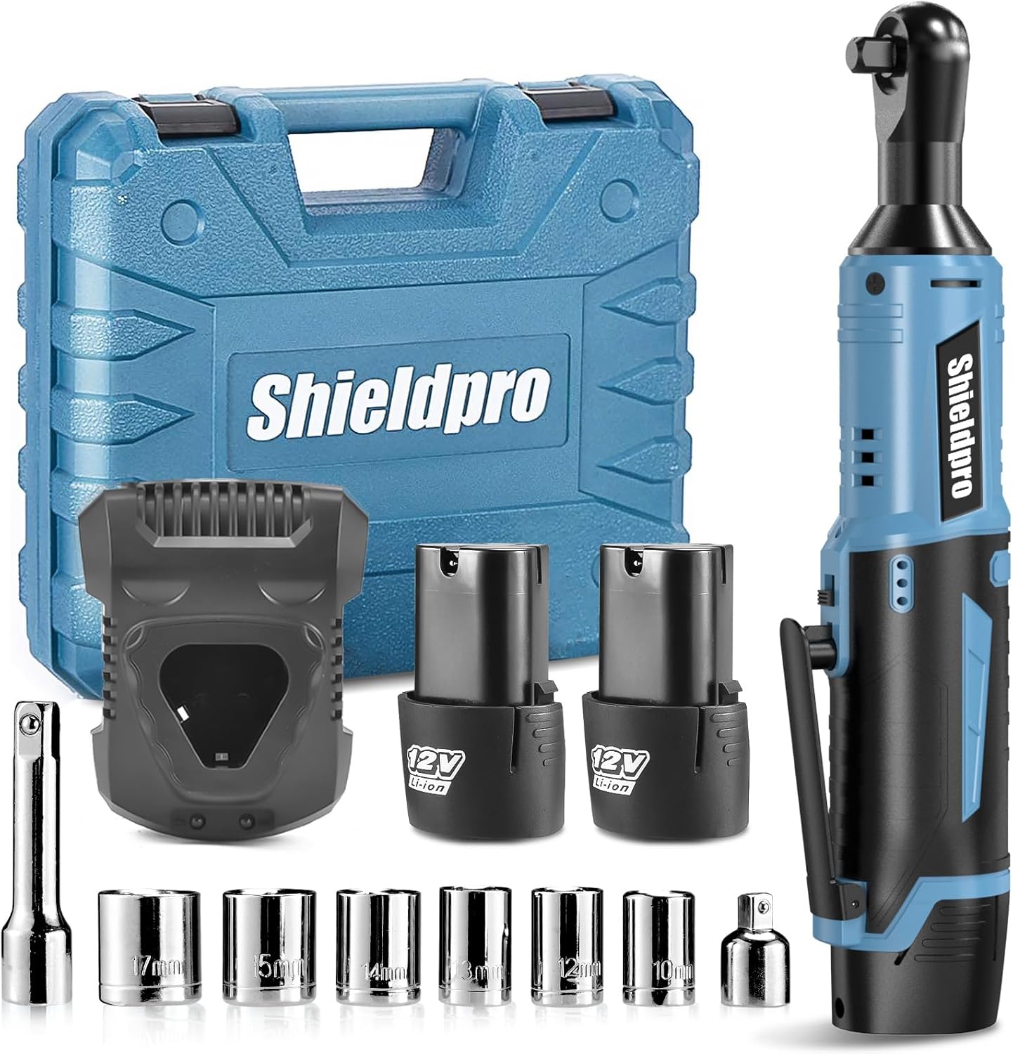 SHIELDPRO Cordless Electric Ratchet Wrench Kit, Special Power Ratchet Wrench wit...