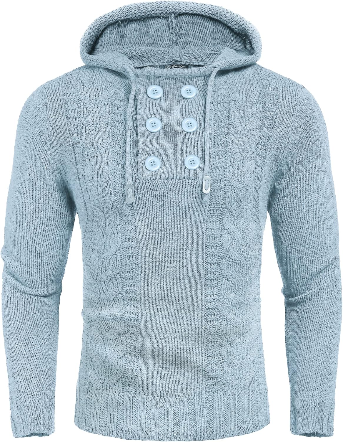 COOFANDY Mens Hoodie, Special Pullover Knit Drawstring Texture, Innovative Long...