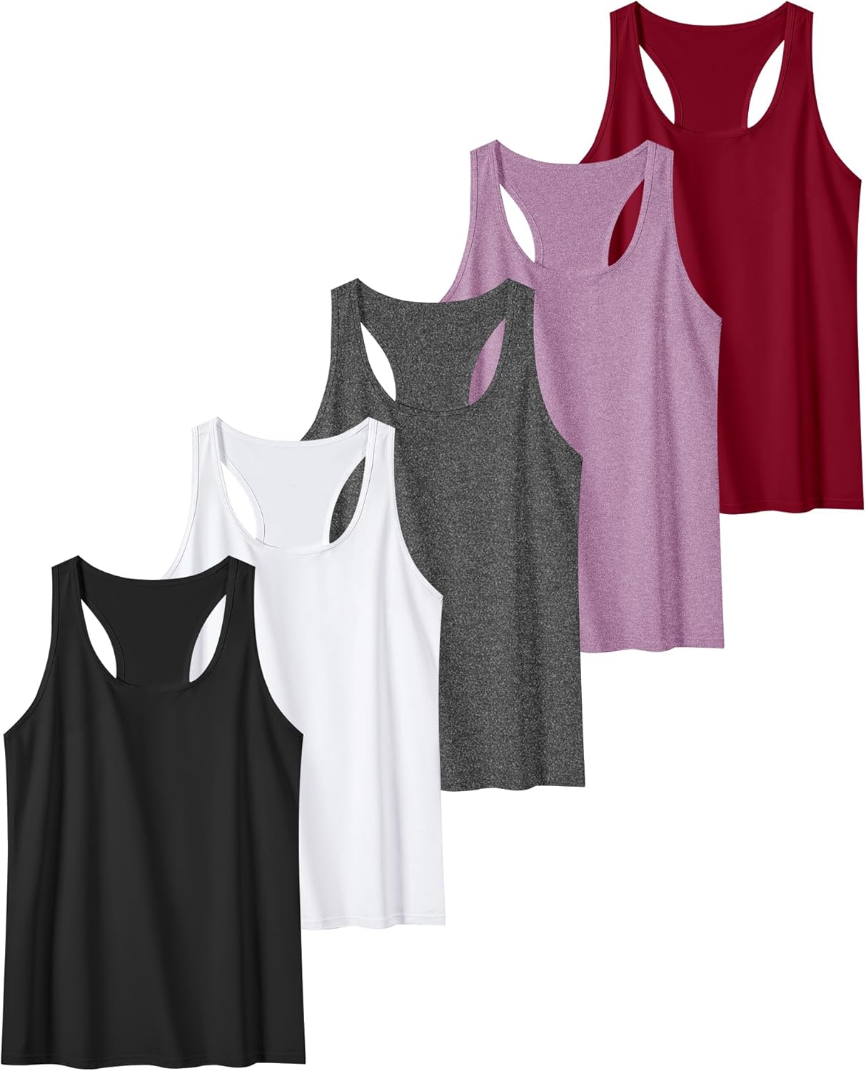 6, 5 or 3 Pack Workout Tank Tops for Women, Athletic Racerback Sports Tank Tops,...