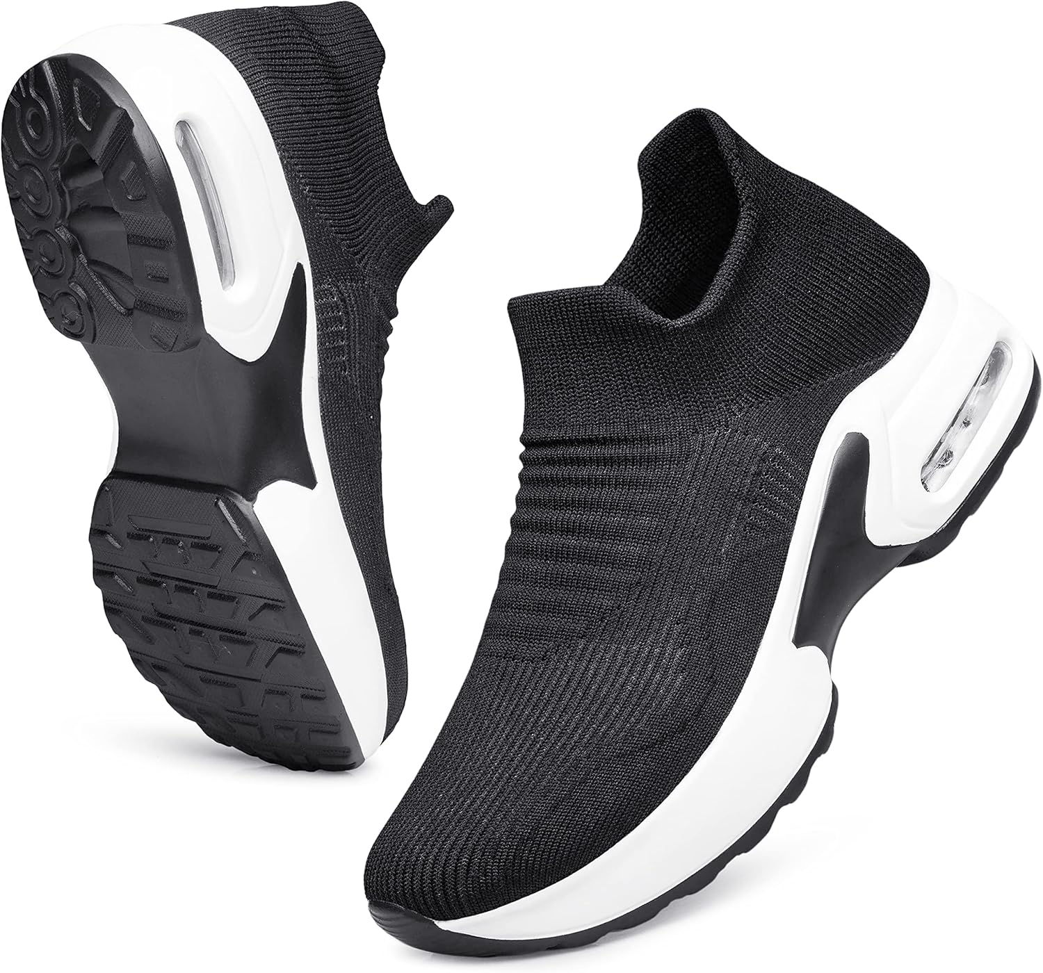 YHOON Women's Walking Shoes Slip-on - Sock Sneakers Ladies Nursing Work Air Cush...