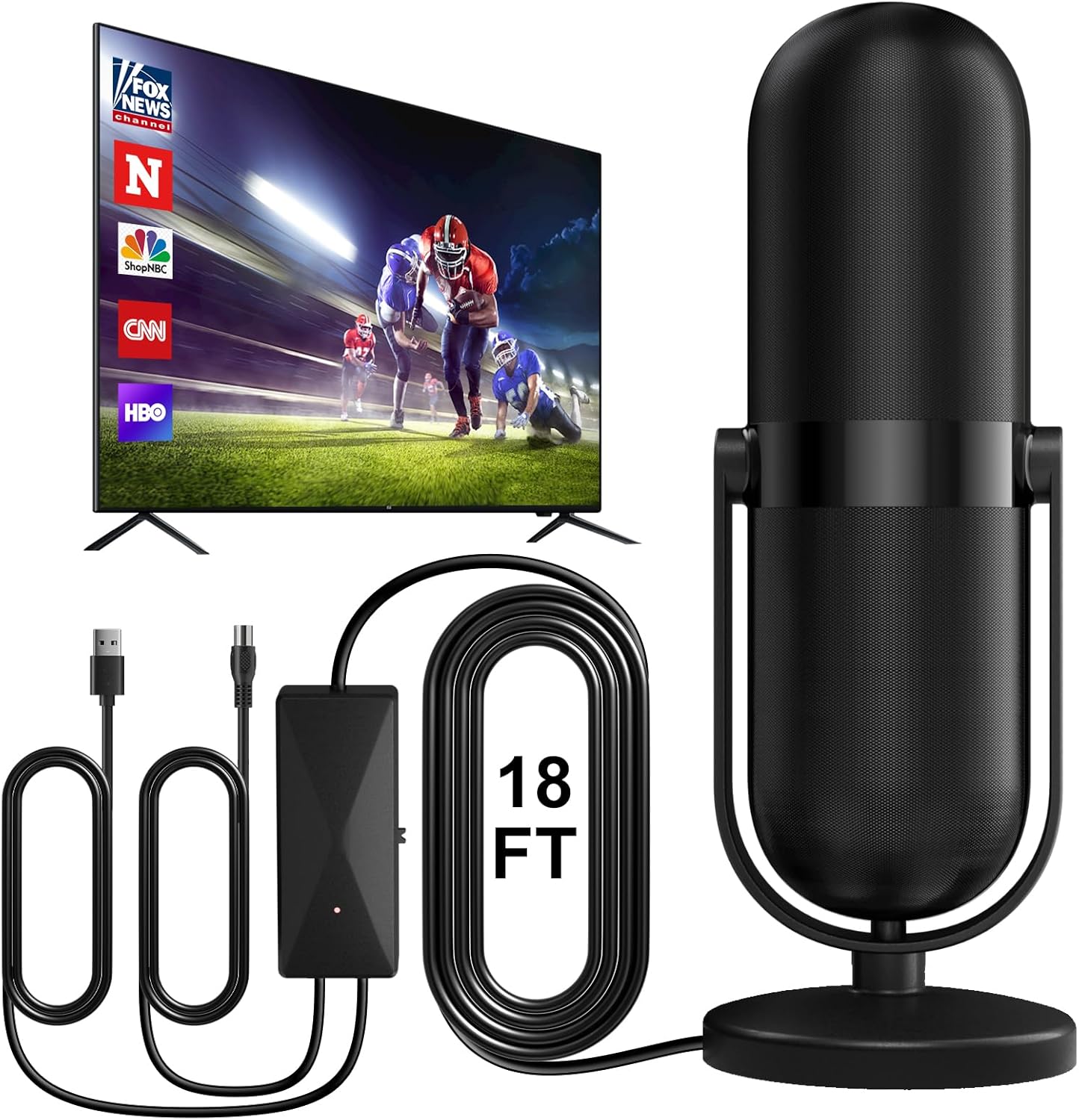 Diswoe TV Aerial, Indoor TV Aerial for Smart TV with Signal Booster High Gain Fr...