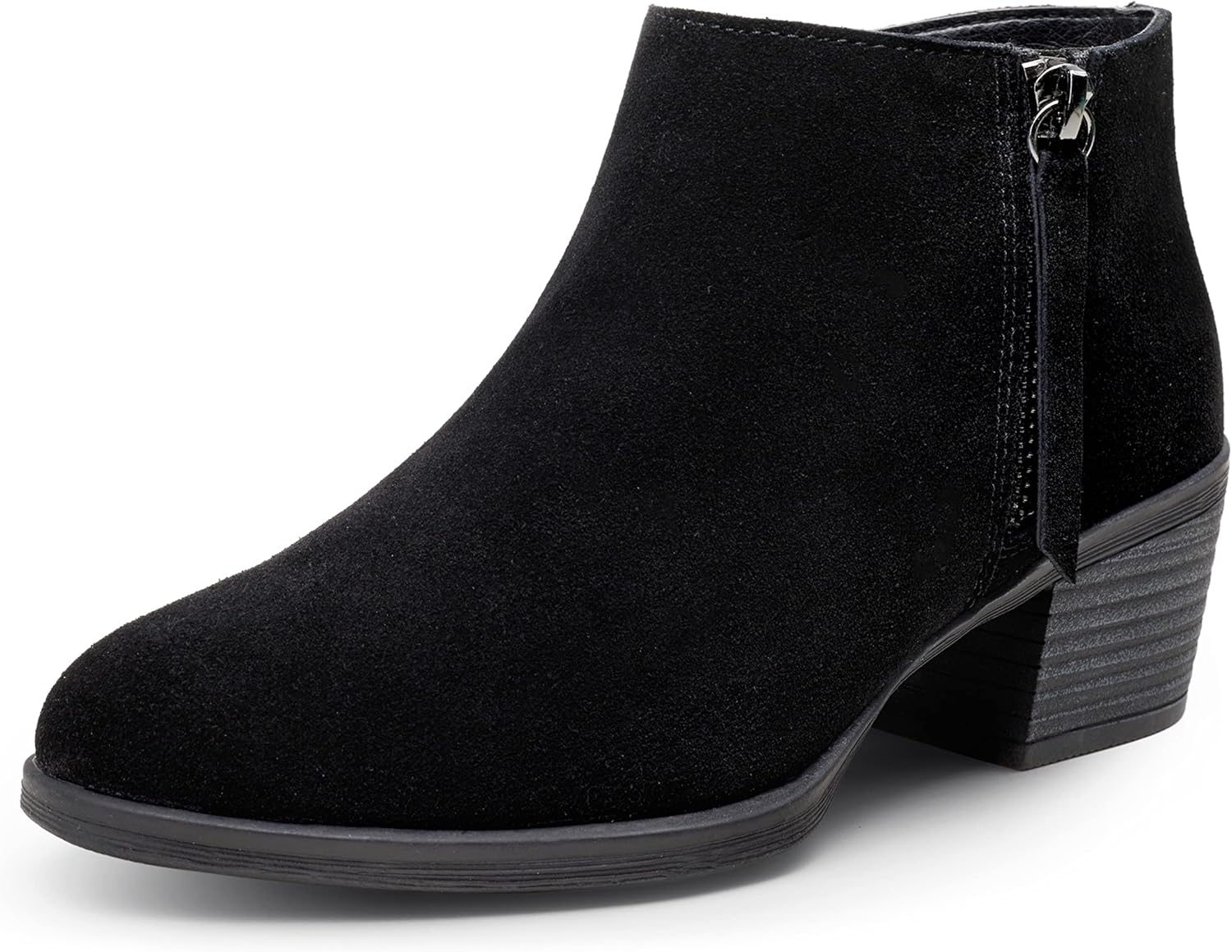 Vepose Women's Suede Leather Ankle Boots, Unique Fashion Booties with Inner Zipp...