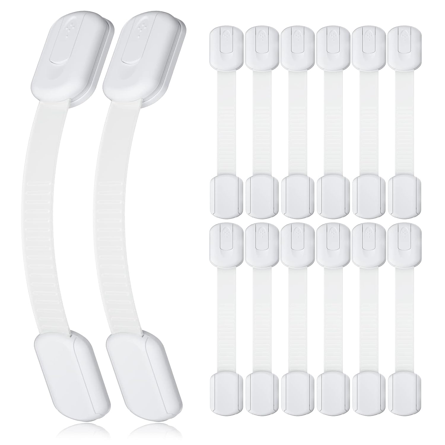 4our Kiddies 14 Pack Baby Proof Cabinet Latches, C...