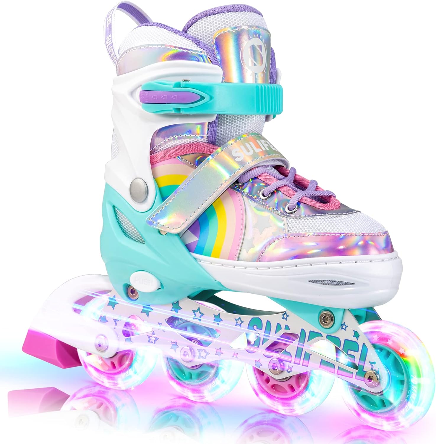 SULIFEEL Rainbow Unicorn Inline Skates, Special Skates for Girls Boys, Innovativ...