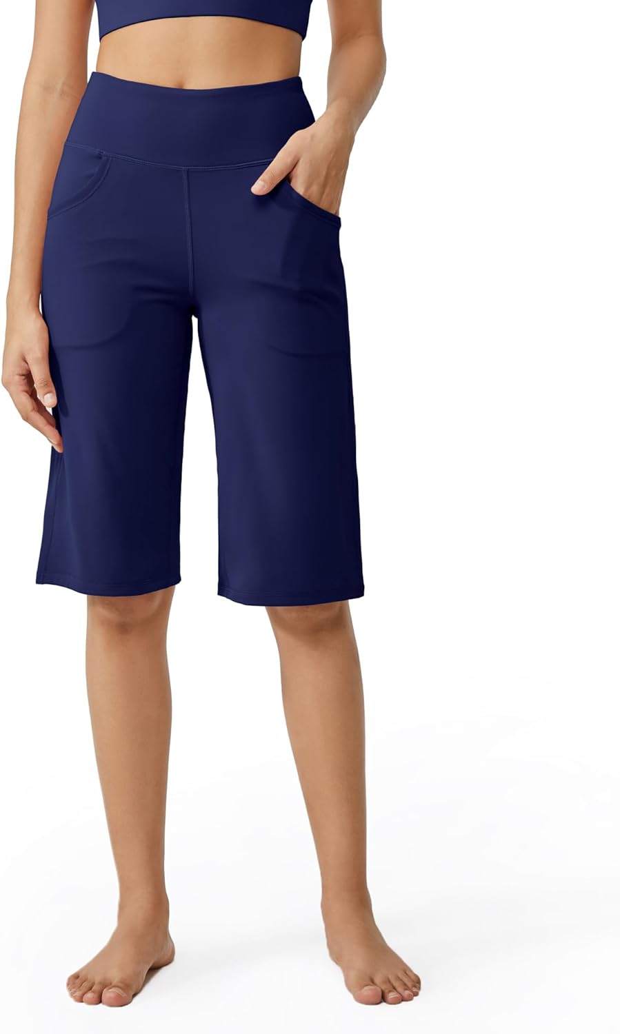 Promover Capri Pants, Special Yoga Cropped Pants with Pockets, Innovative Wide L...