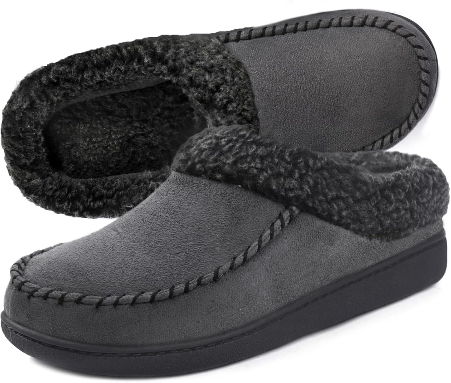 ULTRAIDEAS Men's Nealon Moccasin Clog Slipper, Slip on Indoor/Outdoor House Shoe...