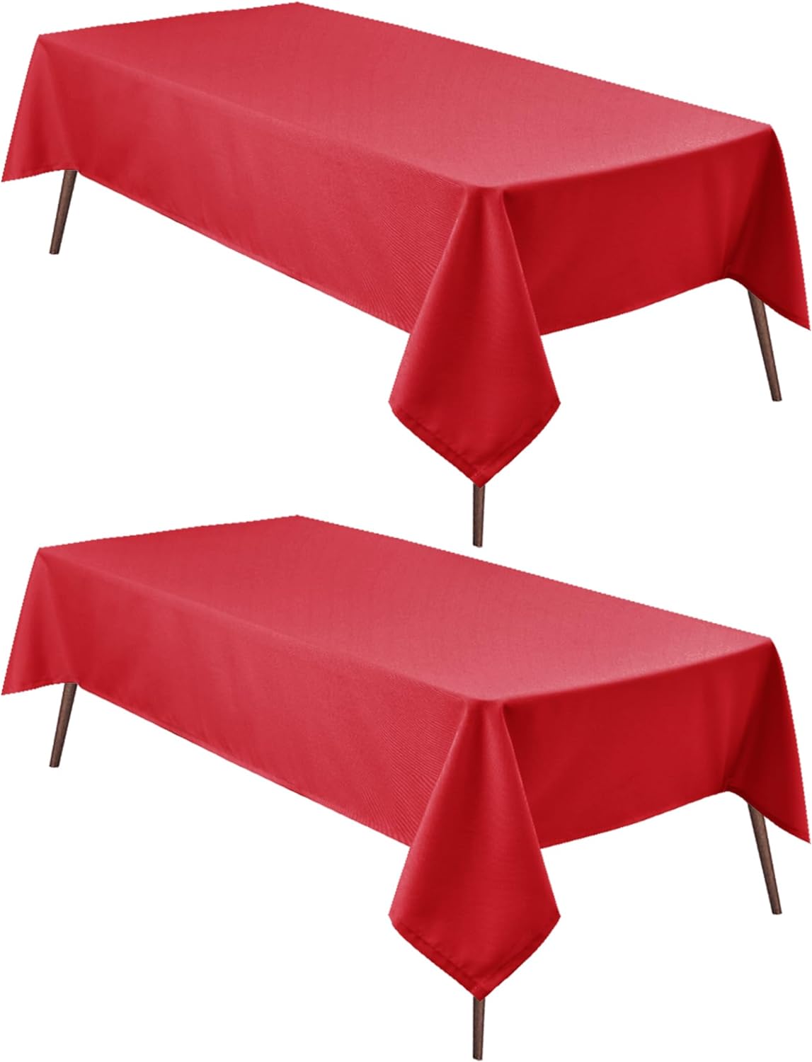Hiasan 2 Pieces Red Tablecloth Square - Wateproof and Spillproof Kitchen Christm...