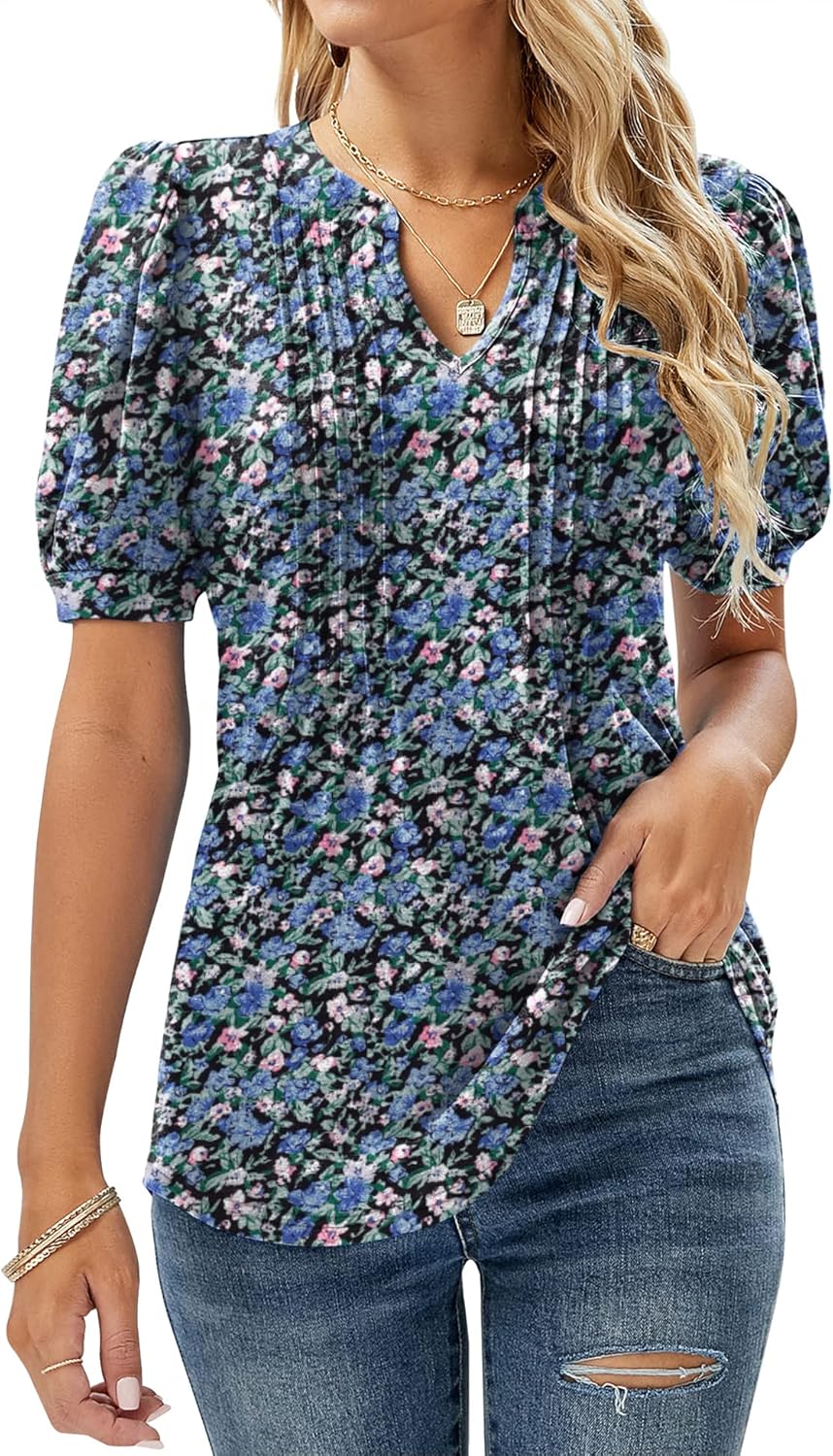 Micoson Womens V Neck Top, Special Puff Short Sleeve Fashion, Innovative Summer...