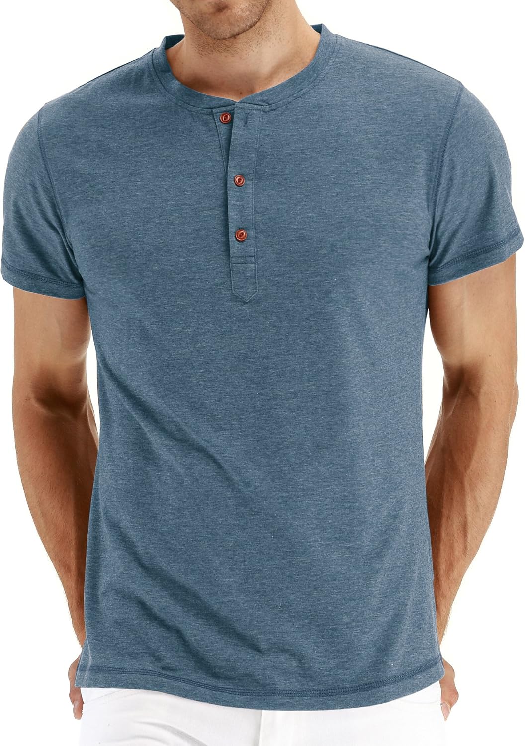 Sailwind Mens Henley Short/Long Sleeve T-Shirt Cotton Casual Shirt 02 Short Slee...