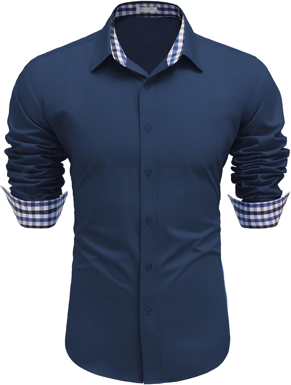 COOFANDY Mens Plaid Dress Shirt, Special Long Sleeve Dress Shirt for Business Ca...