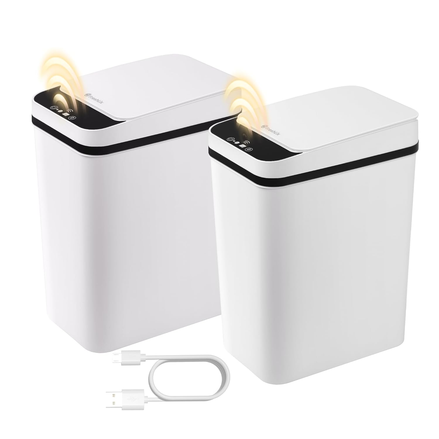 Bathroom Automatic Trash Can Rechargeable Touchless Motion Sensor Small Slim Gar...