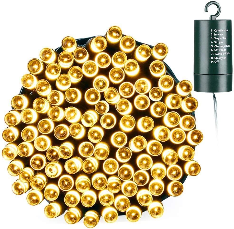 Joomer Battery Christmas Lights, 66ft 200LED Fairy Lights Battery Operated Timer...