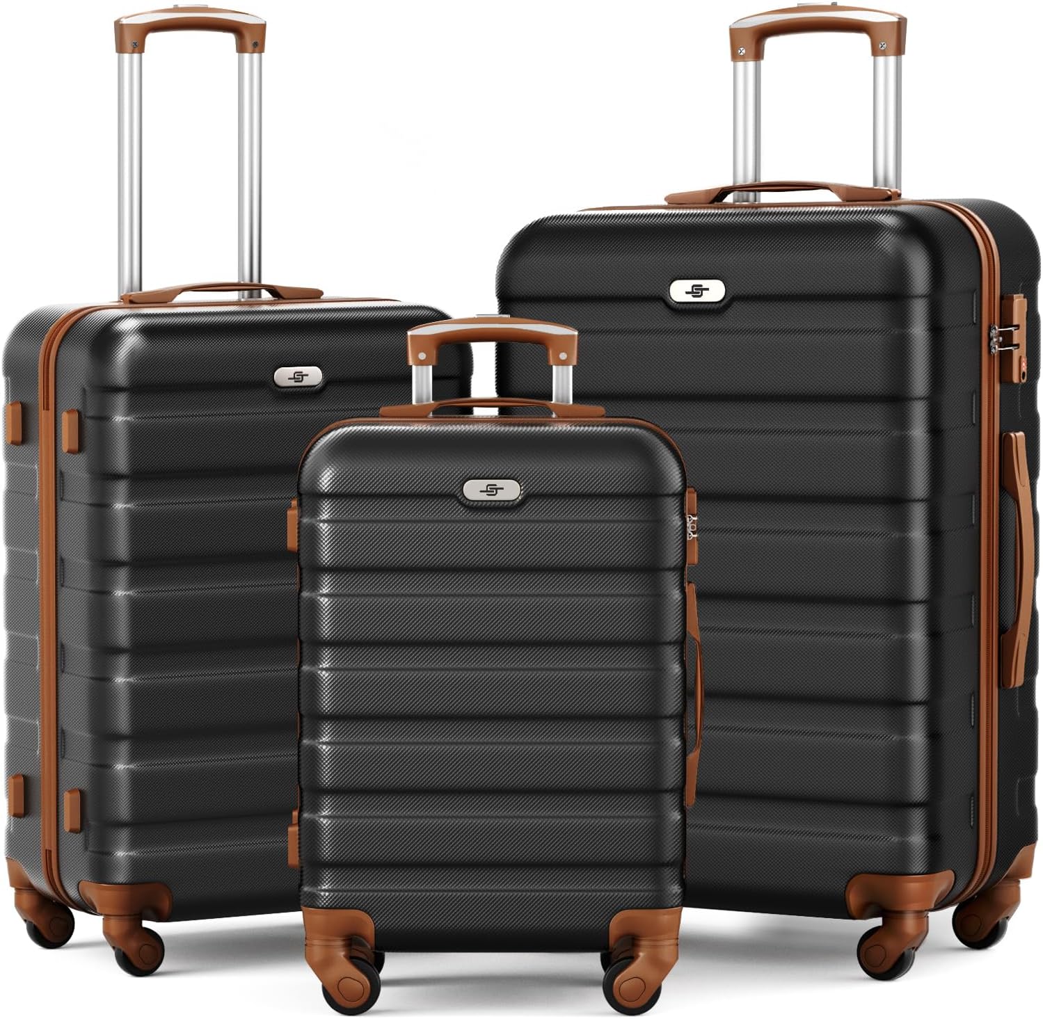 Suitour Luggage 3 Piece Sets Hard Shell Luggage Set with Spinner Wheels, TSA Loc...