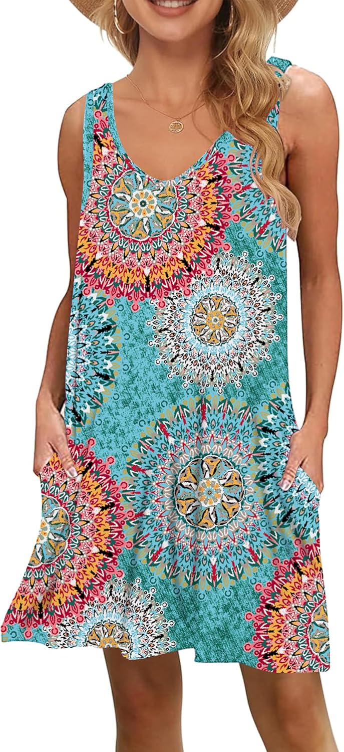 MISFAY Women's Summer Dress, Special Casual T Shirt Dresses, Unique Beach Cover-...