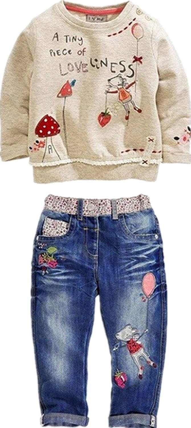 MAXIMGR Baby Girl Clothes, Cute Toddler Girl Fall Outfit, Special Long Sleeve Ca...