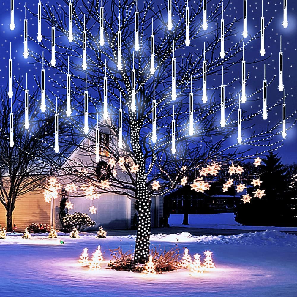 Christmas Lights, Special Outdoor Meteor Shower Lights for Decoration with 12-In...