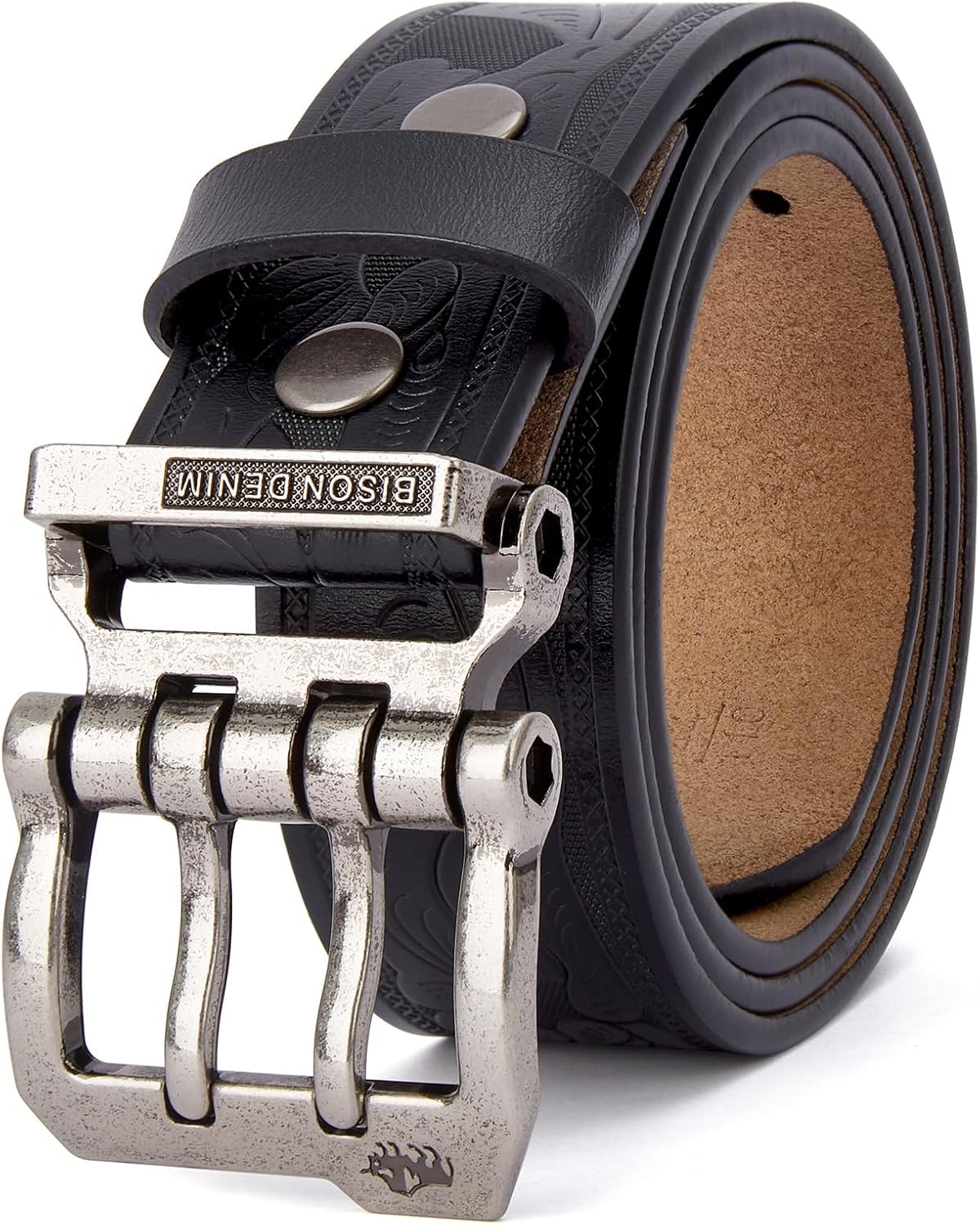 High-Quality BISON DENIM Men's Belts Leather, Special Genuine Leather Classic Be...