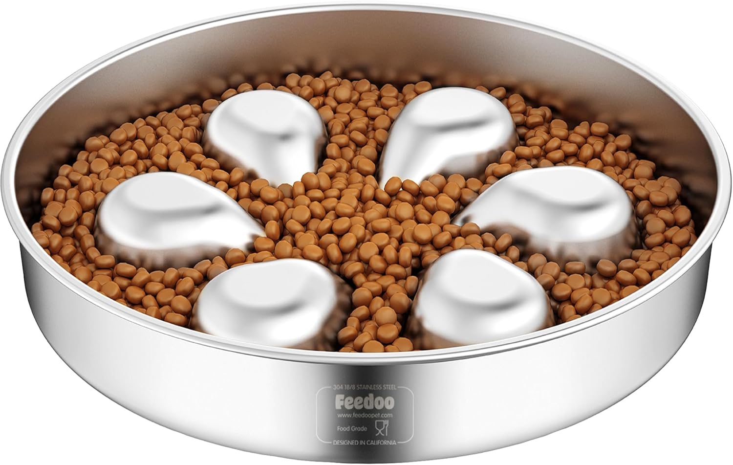 Slow Feeder Dog Bowls Large Breed 3 Cups, Food Grade 304 Stainless Steel Dog Bow...