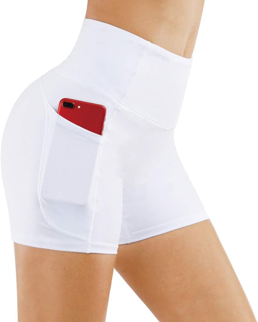 THE GYM PEOPLE High Waist Yoga Shorts for Women's Tummy Control Fitness Athletic...