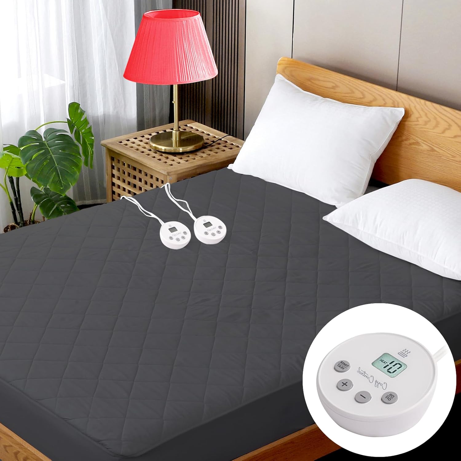 Heated Mattress Pad Full Size Quilted Heating Electric Bed Warmer Luxury Comfort...