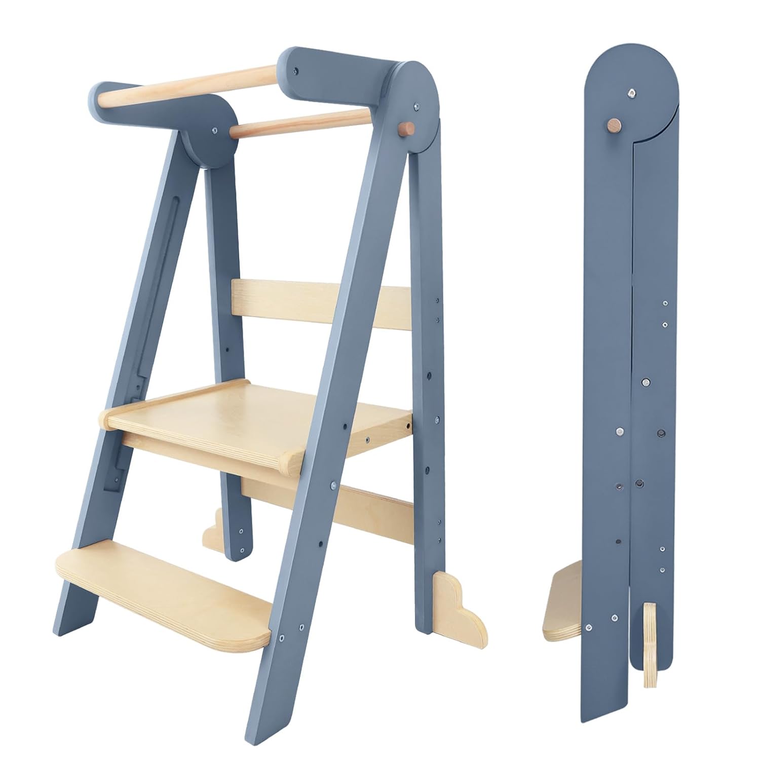 Nordi Foldable Toddler Kitchen Tower, Kitchen Stool Helper, Standing Tower with...
