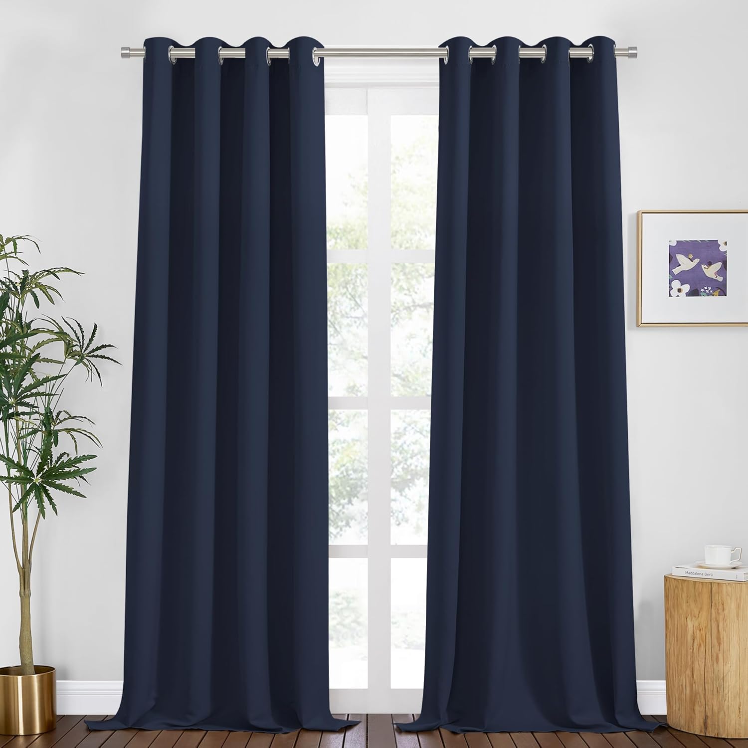 PONY DANCE Extra Long Blackout Curtains 102 inch Length Set of 2, Thermal Insula...