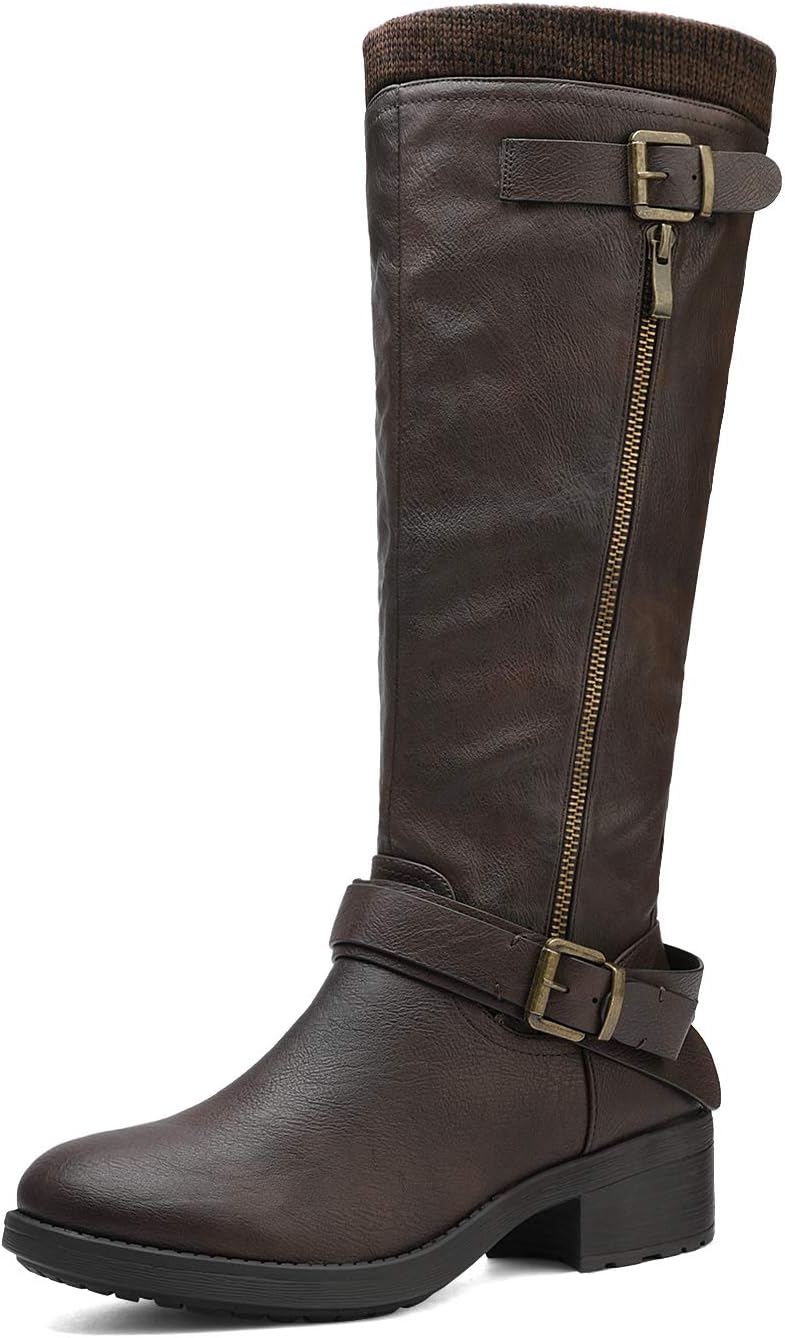 DREAM PAIRS Women's Boots, Special Knee High Boots with Wide Calf, Innovative Lo...
