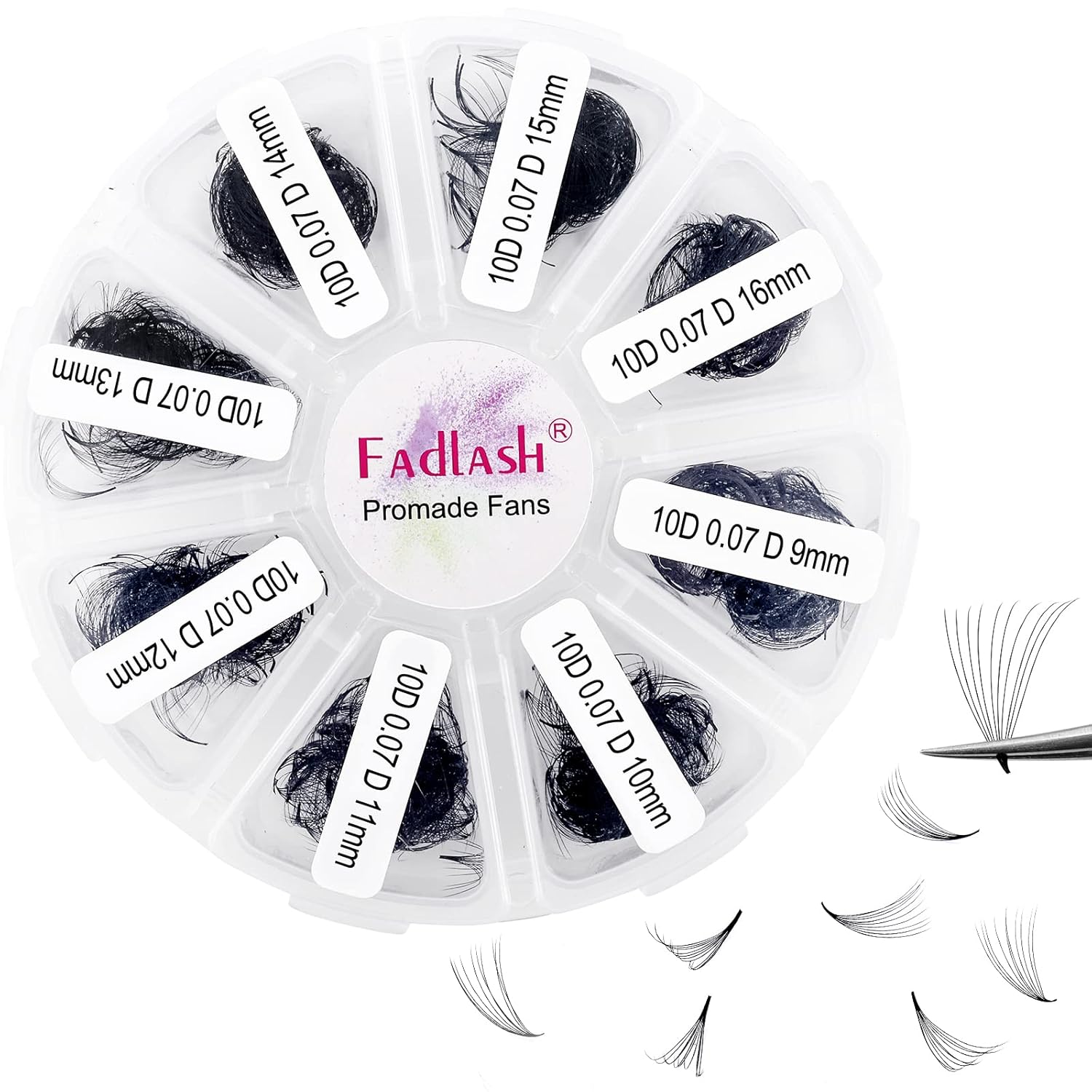 FADLASH 1000 Fans 10D Premade Volume Eyelash Extensions Mixed Tray Premade Fans...